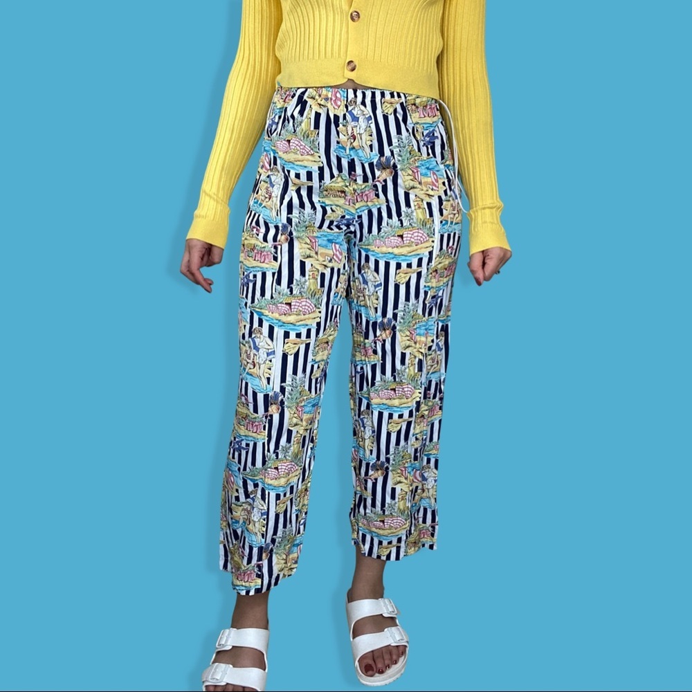 Striped Beachy Print Pants